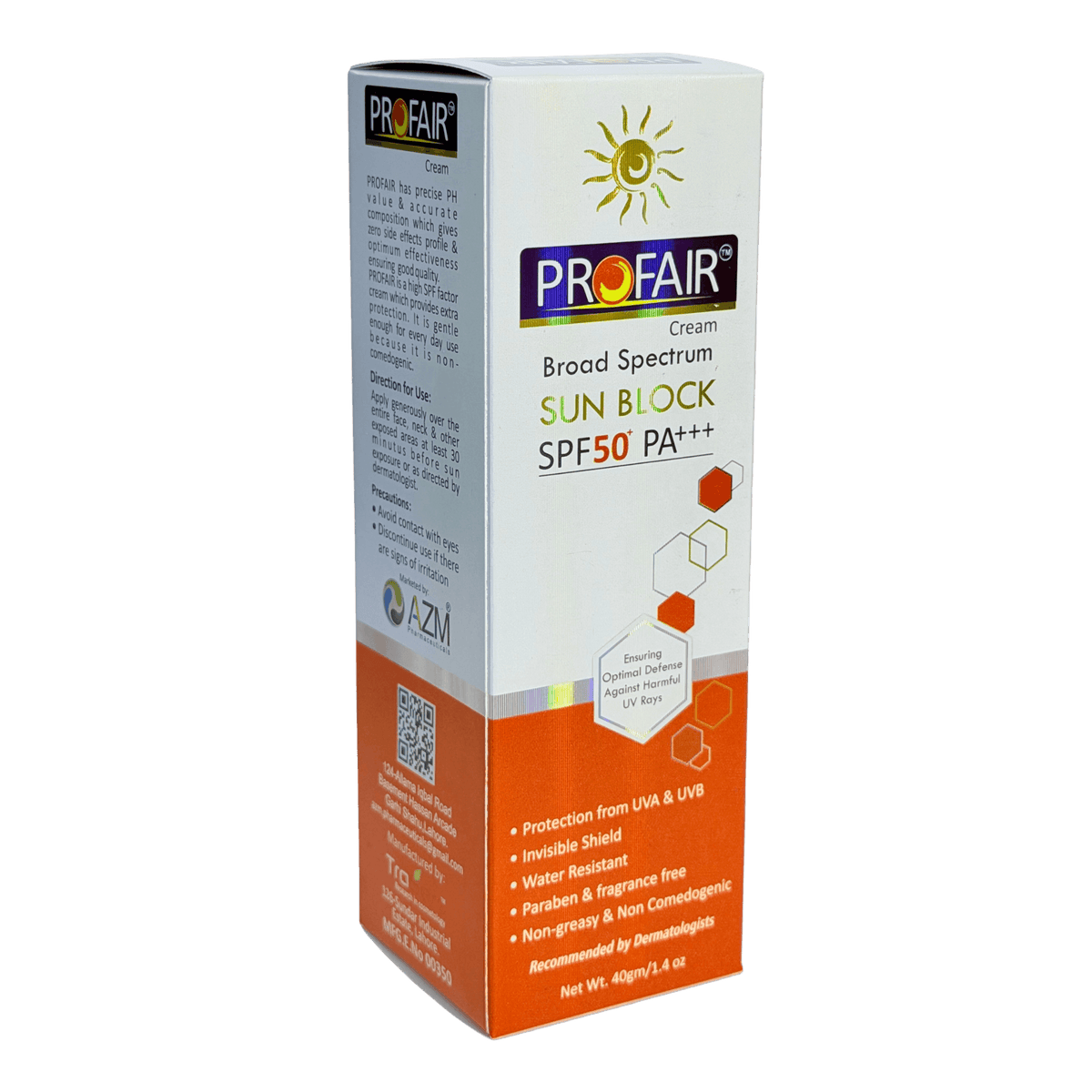 Profair Sunblock Cream Spf50 Box Angled View