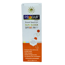 Profair Sunblock Cream Spf50 Box Front View