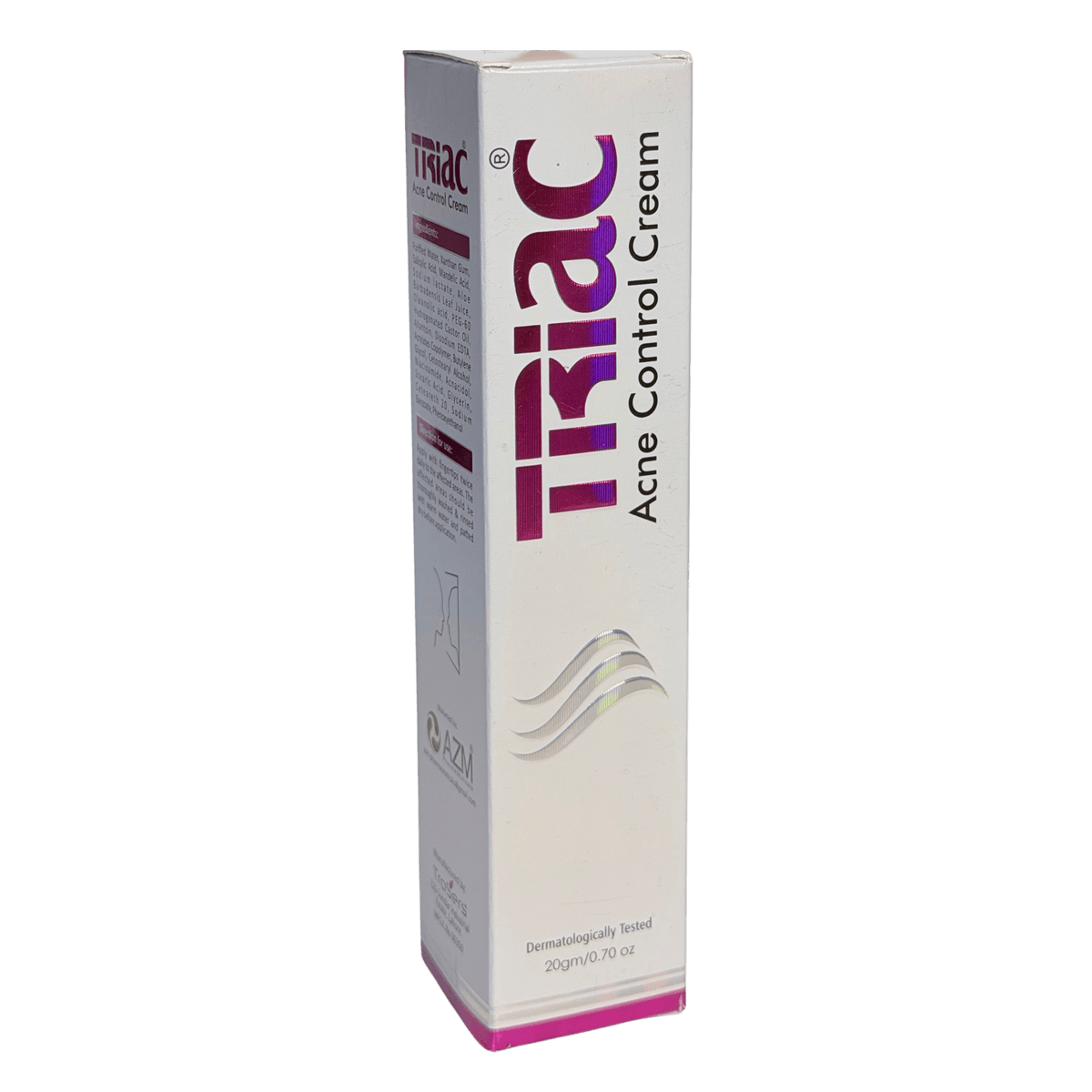 Triac Acne Control Cream Box angled View