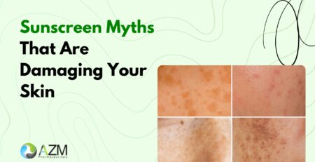 sun protection tips, sunscreen routine, UV damage prevention, skincare myths, pigmentation prevention, dermatologist skincare advice, skincare education, healthy skin habits, daily skincare routine, AZM Pharmaceuticals